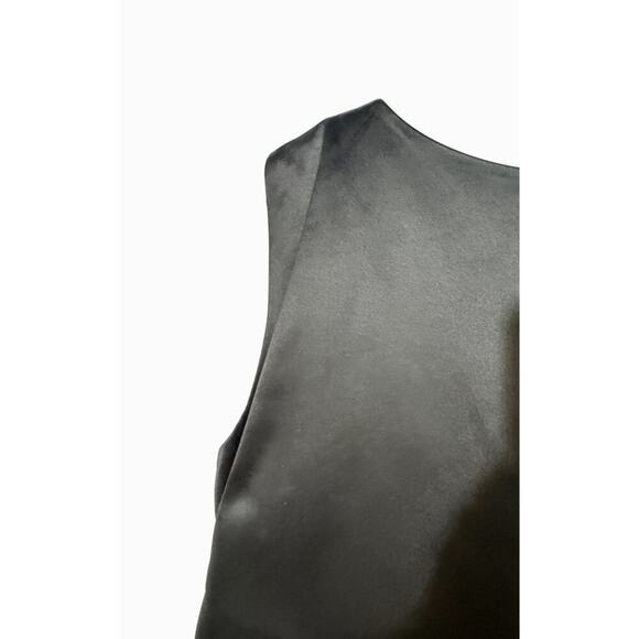 COS Black Satin Feel Sleeveless Shift Dress | Minimalist Chic Size M (40) - Picture 4 of 9